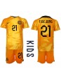 Otroški Nogometna dresi replika Nizozemska Frenkie de Jong #21 Domači SP 2022 Kratek rokav (+ hlače)